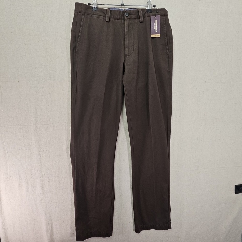 Johnston & Murphy Men's 32R Slim Fit Dark Brown Pima Pants Chinos  32x32 NEW‎